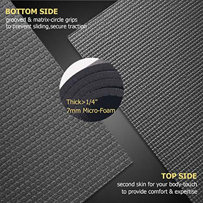 GXMMAT Large Yoga Mat 12'x6'/10'x6'/6'x8'(7mm), Extra Thick Workout Mats for Home Gym Flooring, Ultra Comfortable Non-Slip Quick Resilient Barefoot Wide Exercise Mat for Pilates, Stretching,Meditation