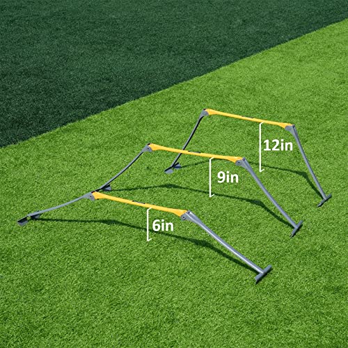 Portable Height Adjustable Sports Training Hurdle (6", 9", 12"), Lightweight, Innovative Foldable Design, Collapsible Safe, 6 per Pack
