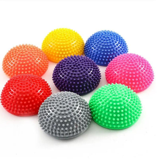 Mini Half Balance Ball - PVC Half-Dome Stability Pod with Textured Surface - Compact Balance Trainer for Foot Massage, Core, Yoga & Home Workouts | Pack of 8