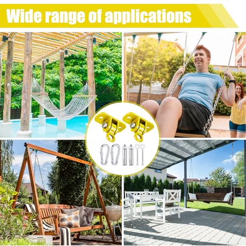 Tandefio 6 Sets Swing Hanger with Swingset Accessory, Yellow - color: Gold