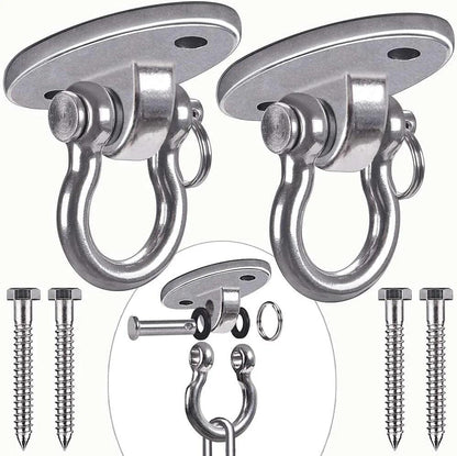 2Pack Heavy Duty Swing Hanger 180° Ceiling Swing Mount 1000 LBS Capacity Heavy Bag Hanger Hanging Chair Mount Swingset Hardware for Hammock Chairs, Porch Swings, Gymnast Ring