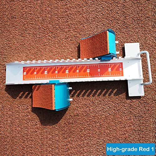Multi-Function Lightning Starting Block Sprinter Pedals 6 Angle Adjustable Sprinter Track and Field Aluminum Suitable for Plastic Runway Cinder Track - color: Red, size: 25inch