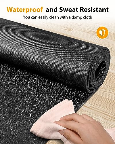 Foldable Rubber Treadmill Mat - Exercise Bike Mat with Waterproof - size: 68"L x 24"W x 0.2"Th