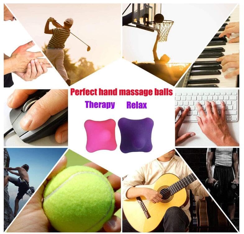 Hand Massage Exercise Therapy Balls-Deep Tissue Trigger Point Self Massage Rehab Reflexology Ball Arthritis Pain Relief Workout for Hands Palm Back Foot Shoulder Body Leg 2PCS(Pack of Two)
