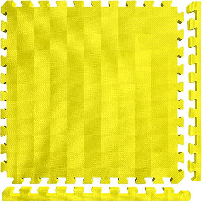 Meister X-Thick 1.5" Interlocking EVA Foam Mats - 2X Cushion for Wrestling, MMA Takedowns & Gymnastics - 2'x2' Tiles - color: Yellow, size: 10 Tiles (40 Sqft)