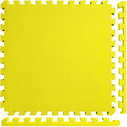 Meister X-Thick 1.5" Interlocking EVA Foam Mats - 2X Cushion for Wrestling, MMA Takedowns & Gymnastics - 2'x2' Tiles - color: Yellow, size: 10 Tiles (40 Sqft)