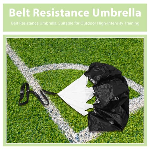 Kisangel Running Resistance Umbrella Speed Training Parachutes with Adjustable Waist Strap for Workouts Speed Strength Training Accessories