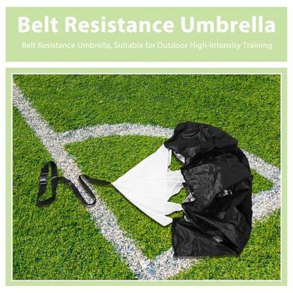 Kisangel Running Resistance Umbrella Speed Training Parachutes with Adjustable Waist Strap for Workouts Speed Strength Training Accessories
