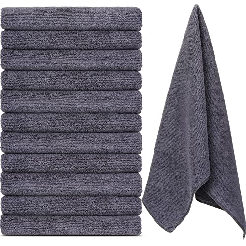 12 Pcs Microfiber Workout Gym Towels, 360 GSM 12x30 Inch Fast Drying Yoga Towels for Sweat, Soft Gym Towel for Men Women Travel Sports(Gray) - color: Gray