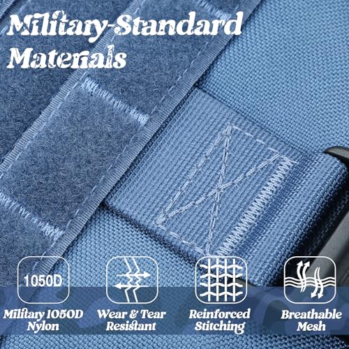 rabbitgoo Tactical Dog Harness for Small, Heavy Duty Military No Pull Vest - color: Blue, size: Small