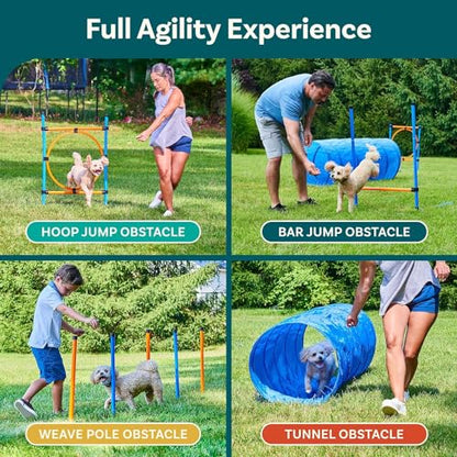 PetCove Dog Agility Course Backyard Set, Dog Agility Equipment, Dog Obstacle Course Backyard, Agility Training Equipment for Dogs, Dog Agility Tunnel