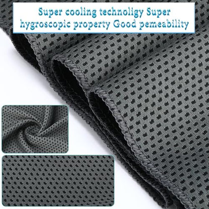 Honoson 10 Pcs Cooling Towels with Bottle, 47 x 12 in, Dark Gray - color: Dark Gray