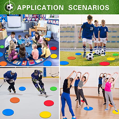 Poly Spot Markers 4 inch/9 inch Non-Slip Rubber Agility Training Markers Floor Dots Flat Field Cones for Football, Soccer, Basketball, School Exercise Drills, Dance Practice - style: 9 inch 12 Pcs (TPE)