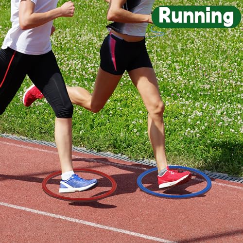Mototo 24/30/48/96 Pack Agility Rings 15 Inch Speed Training Hopscotch Rings Plastic Circle Jumping Hoops Agility Hurdles for Athlete Exercise Soccer Football Gymnastics Games Practice Footwork - style: 96 Pack