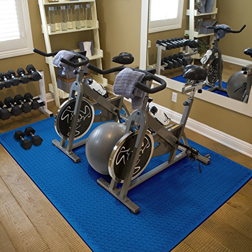 Sivan Health and Fitness® Puzzle Exercise Mat EVA Foam Interlocking Tiles—Protective Flooring for Gym, Garage Flooring, Playroom, Workshop, Basement, and More (Blue)