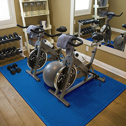 Sivan Health and Fitness® Puzzle Exercise Mat EVA Foam Interlocking Tiles—Protective Flooring for Gym, Garage Flooring, Playroom, Workshop, Basement, and More (Blue)