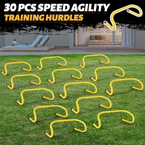 30 Pcs 6" Speed Agility Training Hurdles Plyometric Practice Agility Hurdle for Adults, Athletes, Basketball, Baseball, Soccer, Football Indoor Outdoor Sports Equipment