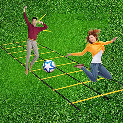 Agility Ladder Adjustable Double Row Agility Ladder,Speed Training Equipment,Football Flexibility Training Jumping,for Outdoor Athletic Footwork, Sports Drills(Size:10M) - size: 10M