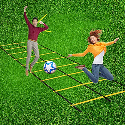 Agility Ladder Adjustable Double Row Agility Ladder,Speed Training Equipment,Football Flexibility Training Jumping,for Outdoor Athletic Footwork, Sports Drills(Size:3M) - size: 3M