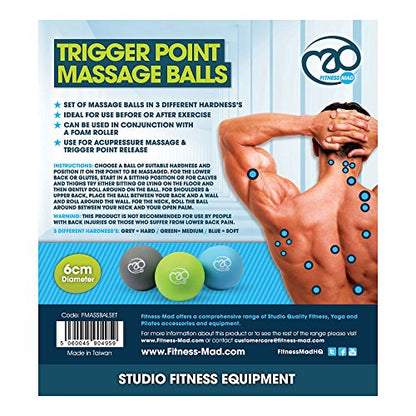 Fitness Mad FMTPM Trigger Point Massage Ball Set, Multicolour