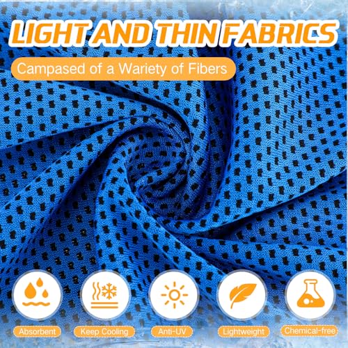 BBTO 80 Pcs Cooling Towels 32x12 in Microfiber,Gray and Blue - color: Gray and Blue