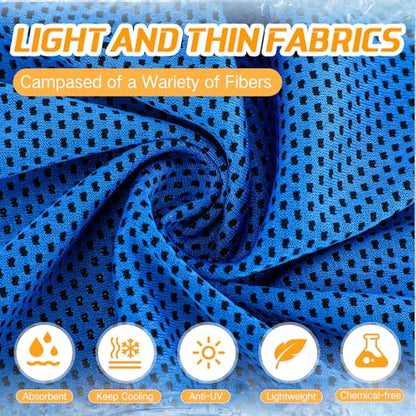 BBTO 80 Pcs Cooling Towels 32x12 in Microfiber,Gray and Blue - color: Gray and Blue
