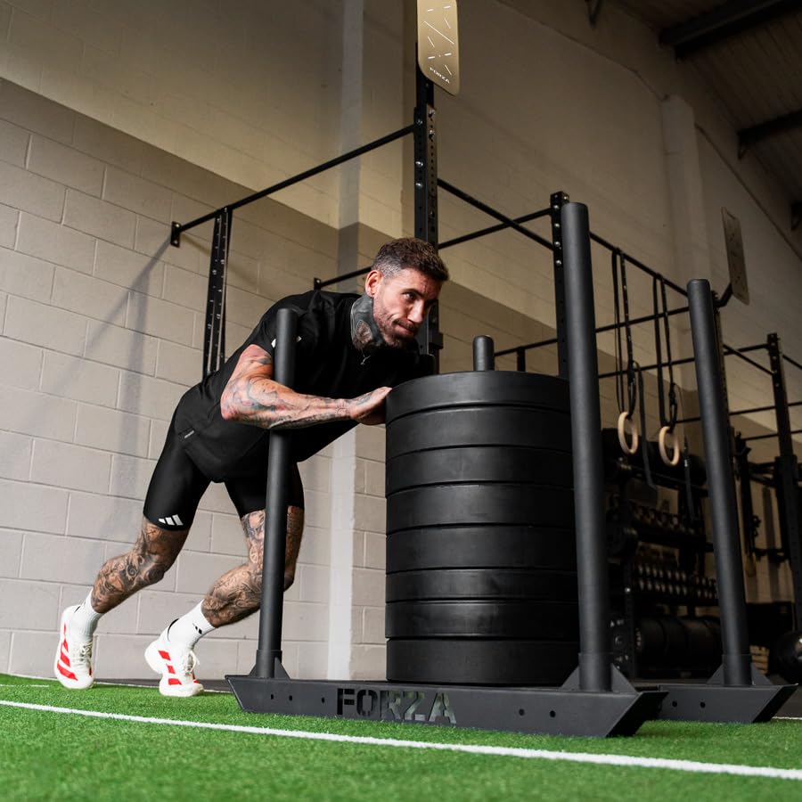 FORZA Competition Weight Sled | Heavy-Duty Steel Sled for Gym & HYROX Training – Removable Uprights with Optional Dual-Handle Attachment - style: Without Double Handle Attachment