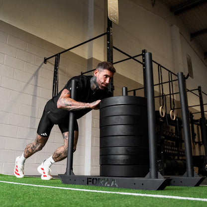 FORZA Competition Weight Sled | Heavy-Duty Steel Sled for Gym & HYROX Training – Removable Uprights with Optional Dual-Handle Attachment - style: Without Double Handle Attachment