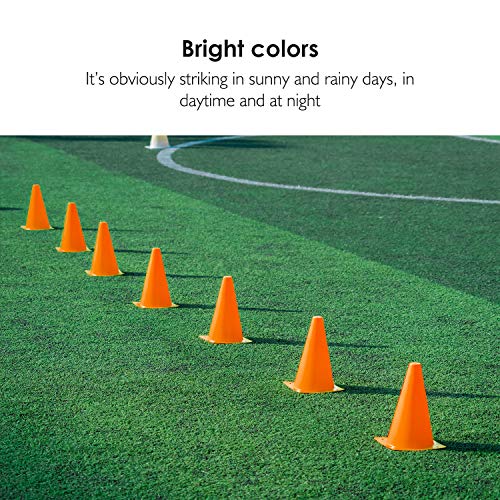 7.5 Inch Plastic Sport Training Traffic Cone (Set of 12, Orange)