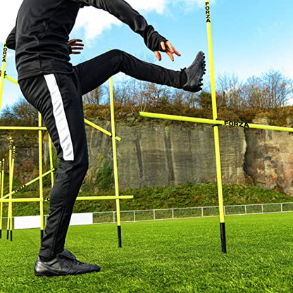 FORZA Pro Adjustable Hurdle Set | Speed & Agility Training with Rubber Bases or Ground Spikes for Extra Stability [4ft or 5ft]
