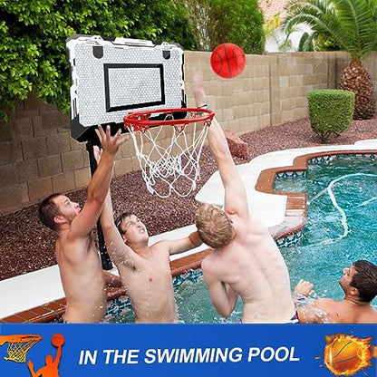 Indoor Mini Basketball Hoop Set Gift for Kids Adults, Upgrade Over Door Hoop with 4 Rubber 6" Balls, Wall Mount Hoop for Bedroom Yard, Christmas Stocking Stuffer Gift for Boys Teen