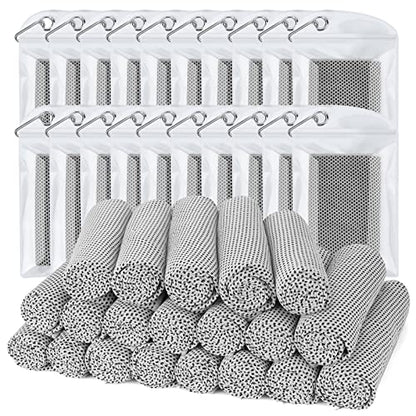Cooling Towel (Pack of 20, 40"x12") with Pouches for Sports - color: 20grey