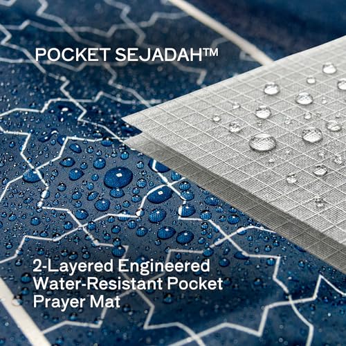 The Pocket Sejadah™ | Portable Foldable Travel Prayer Mat, Waterproof, Ramadan/Eid Gift, Perfect Muslim Gift, Pocket Size (Design in Japan, Made in Turkey) - color: Black