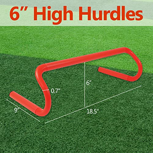 6 Pack Agility Speed Training Hurdles- 6" Detachable Agility Training Hurdles- Sports Practice Equipment for Athletes, Soccer, Basketball