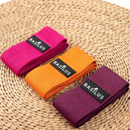 3-Pack Fabric Resistance Bands for Legs & Glutes – Exercise Bands for Workout, Strength Training, Yoga, Pilates & Fitness - color: Terracotta, Fuchsia Crush, Royal Amethyst