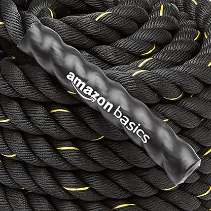 Amazon Basics Battle Rope for Home Gym Workout, Exercise Training Equipment - style: 1.5 Inch x 30 Feet