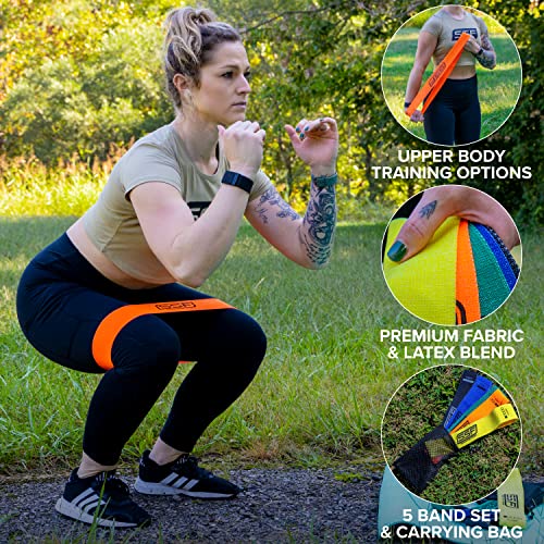 Serious Steel Fitness Fabric Mini Loop Non-Slip Resistance Band Set | Warm-Up, Physical Therapy, Glute Training, Speed and Agility Exercise Bands - color: Multi-Colored Set