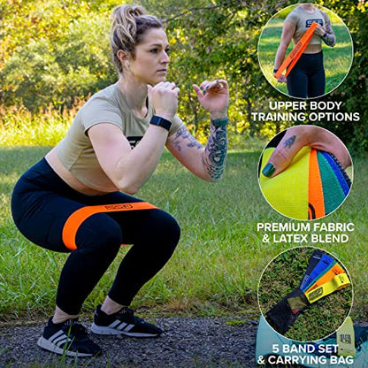 Serious Steel Fitness Fabric Mini Loop Non-Slip Resistance Band Set | Warm-Up, Physical Therapy, Glute Training, Speed and Agility Exercise Bands - color: Multi-Colored Set