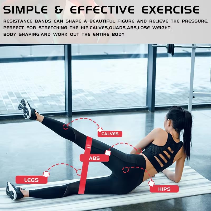 Sweat&Co Resistance Loop Exercise Bands/Pilates Flexbands (Set of 5 Resistance Bands) with Carry Bag by Bargains&Co