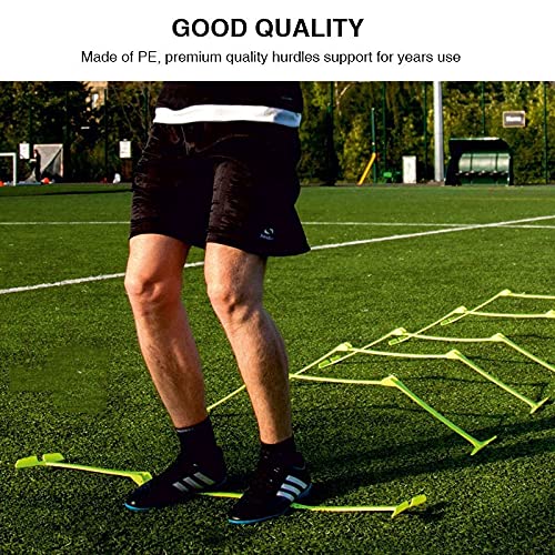 Adjustable Hurdles and Cone Set Agility Hurdles Disc Cones for Soccer Sports Plyometric Speed Training, fluorescent green