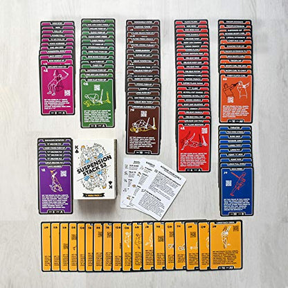 Stack 52 Suspension Exercise Cards Compatible with All Suspension Trainers. Suspended Bodyweight Resistance Workout Game. Video Instructions Included. Fun Home Fitness Program.(Mega Pack) - color: 122 Card Mega Pack