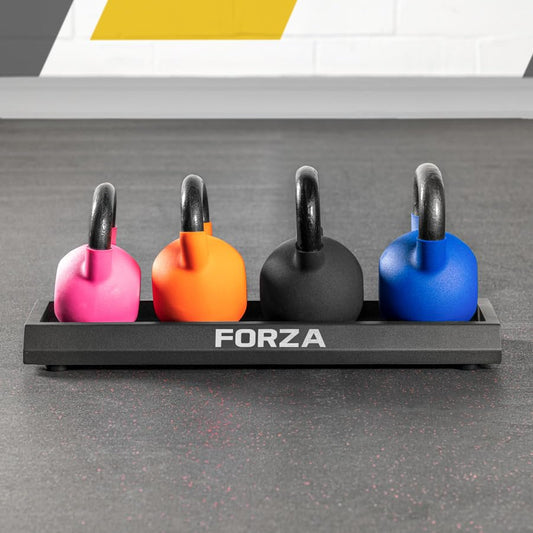 FORZA Kettlebell Stand Storage Tray - Kettlebell Rack for 3/4 Hand Weights | Home Gym Storage for Kettlebell Weight Set | Gym Equipment Storage for Small Kettlebell Set