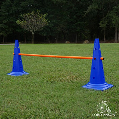 Dog Agility Hurdle Cone Set - 8 Cones & 4 Rods - Adjustable, Versatile, Heavy Duty - Agility, Obedience, Rehabilitation