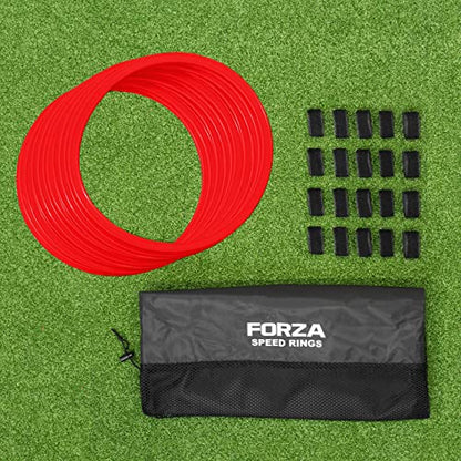 FORZA Agility Rings [12 Pack] | Speed & Agility Training Equipment for Athletes - Available in 10 Colors - color: Red