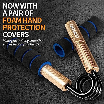 Grip Strength Trainer Set, 6 Pack, 50-350LB, Wrist Forearm Strengthener, Metal No Slip, Hand Grip Gripper Strengthener for Strength Training and Exercise, Hand Workout Squeezer Grip Strength - color: Gold,300lb