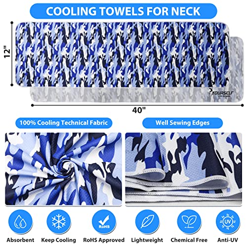Cooling Towel, Cooling Towels for Neck,40" x 12"Ice Towel for Instant Cooling Relief, Soft Breathable Chilly Towel, Perfect Yoga, Golf, Sports - color: Mix