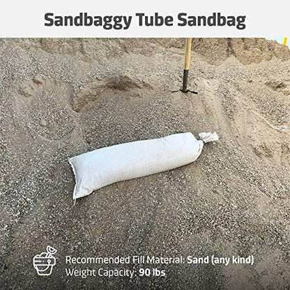 Sandbaggy 38 Inch by 12 Inch Empty Tube Sandbags - Sand Bag Water Barrier - For Re-Directing Water in Flood/Erosion Issues - Sand Not Included (1 Bag)