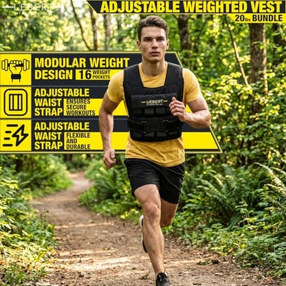 Lebert Fitness Adjustable Weight Vest for Strength Training & Fitness - color: 20LB
