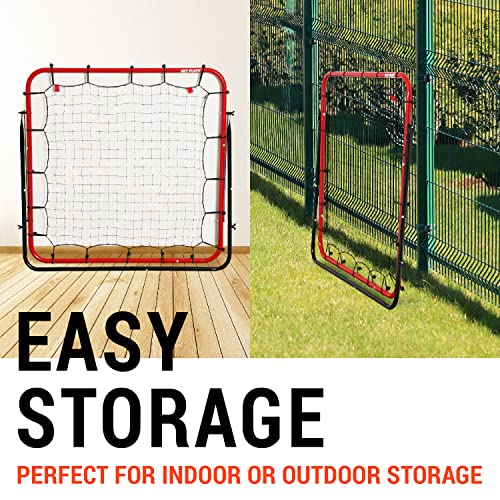Soccer Rebounder, Kickback Rebound Net 3.3X3.3FT - Football Training Gifts, Aids & Equipment for Kids, Teens & All Ages, Portable, 6 Adjustable Angles