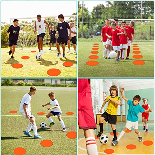Poly Spots 4 Inch & 9 Inch Non-Slip Flat Cones Spot Markers for Gym Floor - style: Orange 24 Pcs 9inch